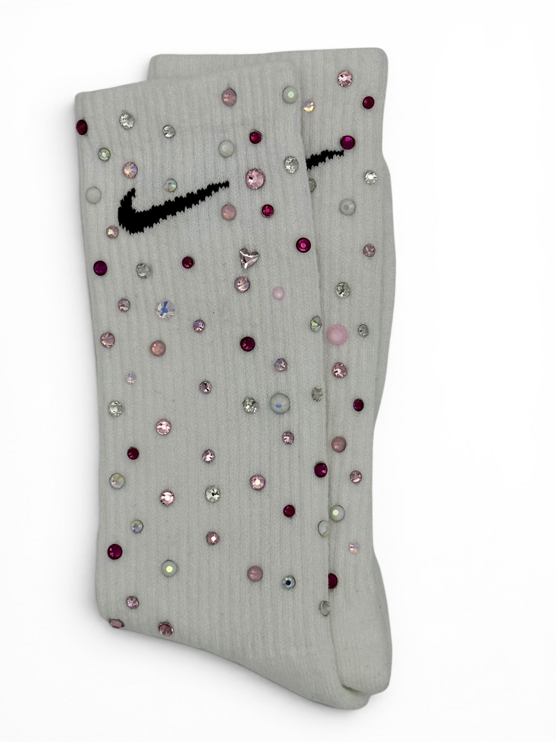 Pretty in Pink Rhinestone Nike Socks