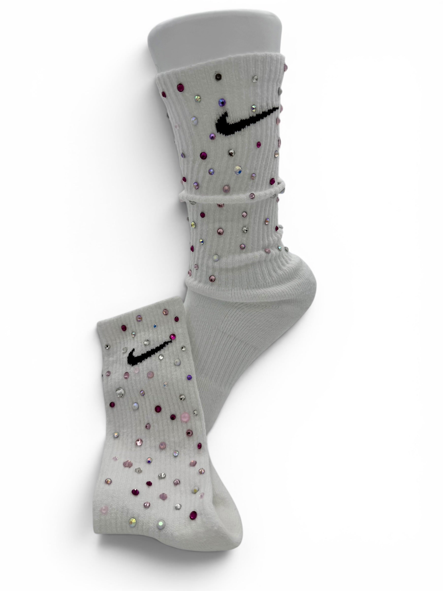 Pretty in Pink Rhinestone Nike Socks
