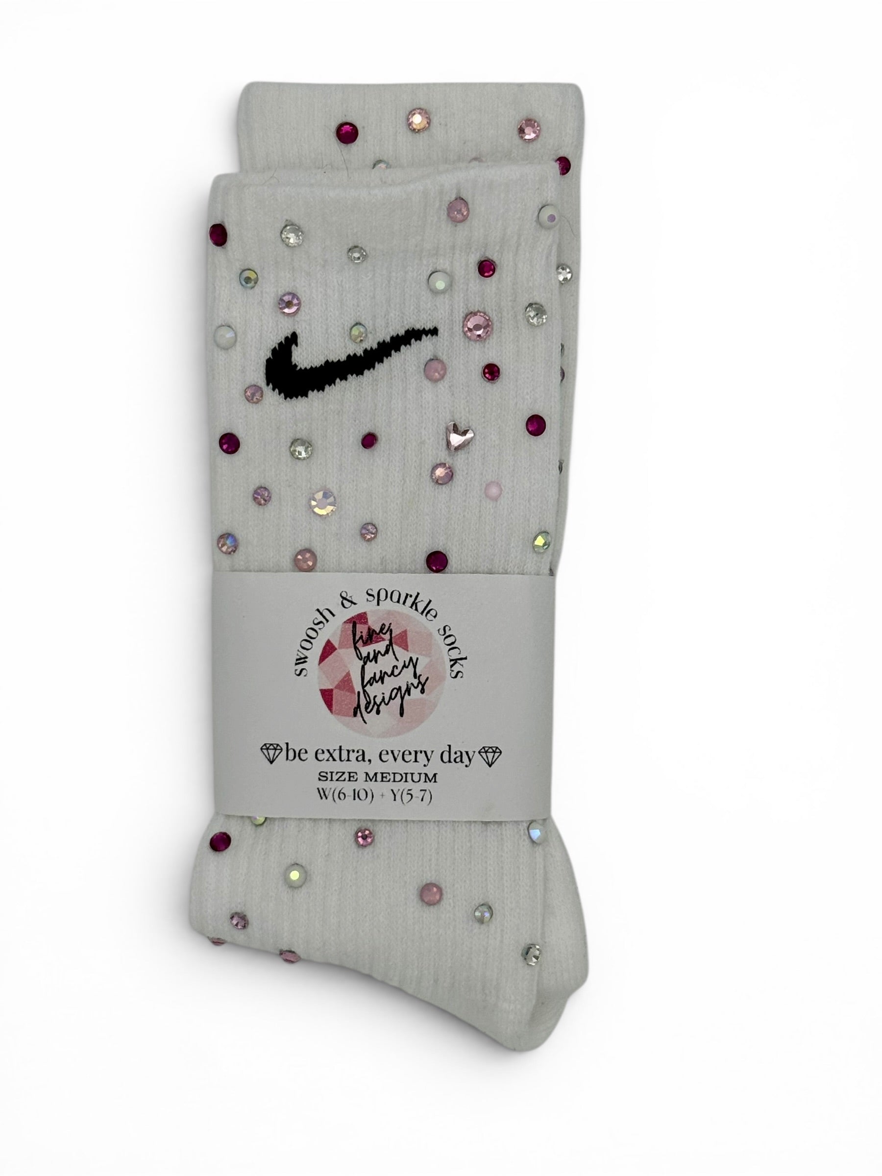 Pretty in Pink Rhinestone Nike Socks