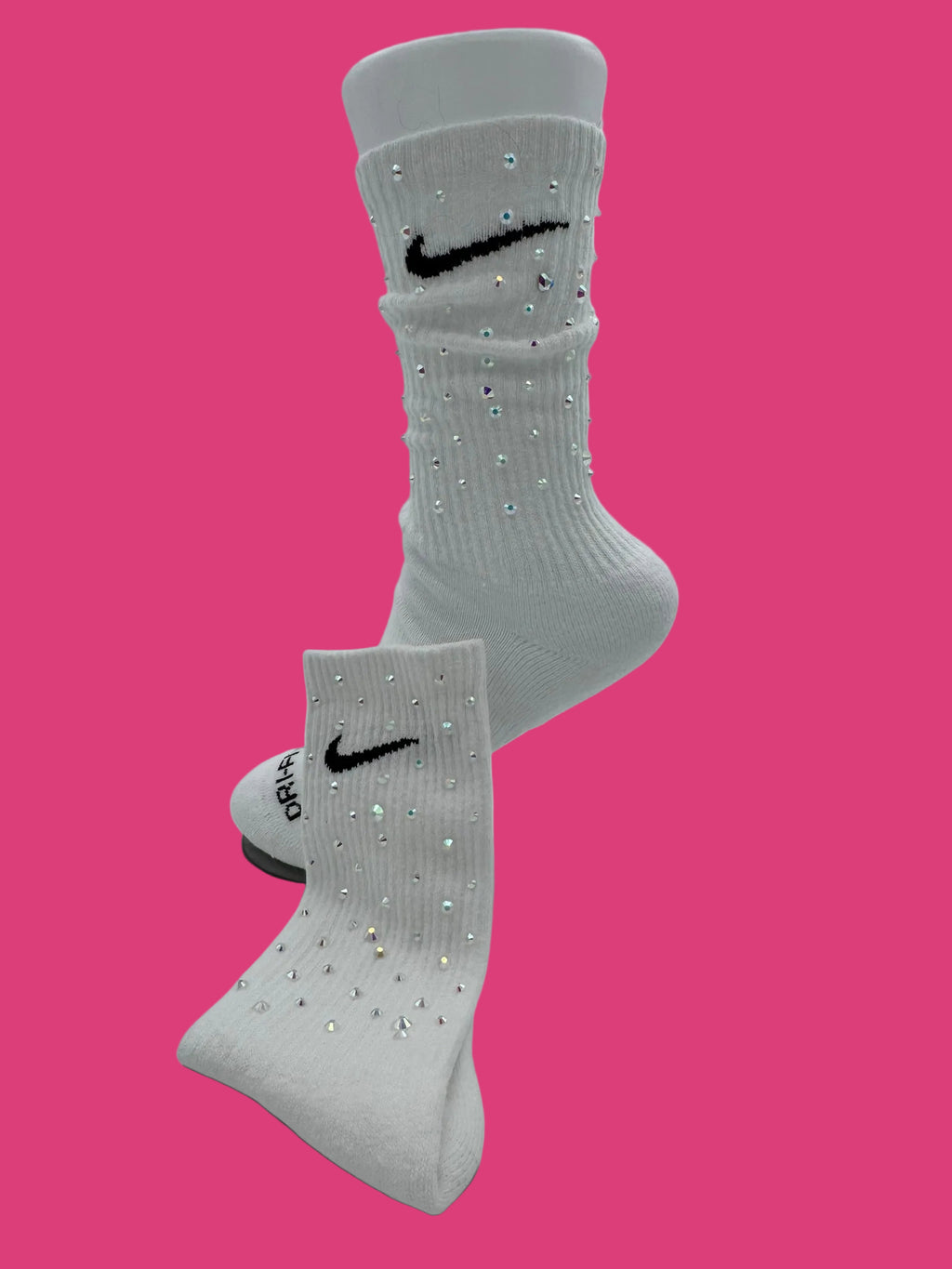 Clear Confidence Rhinestone Nike Socks