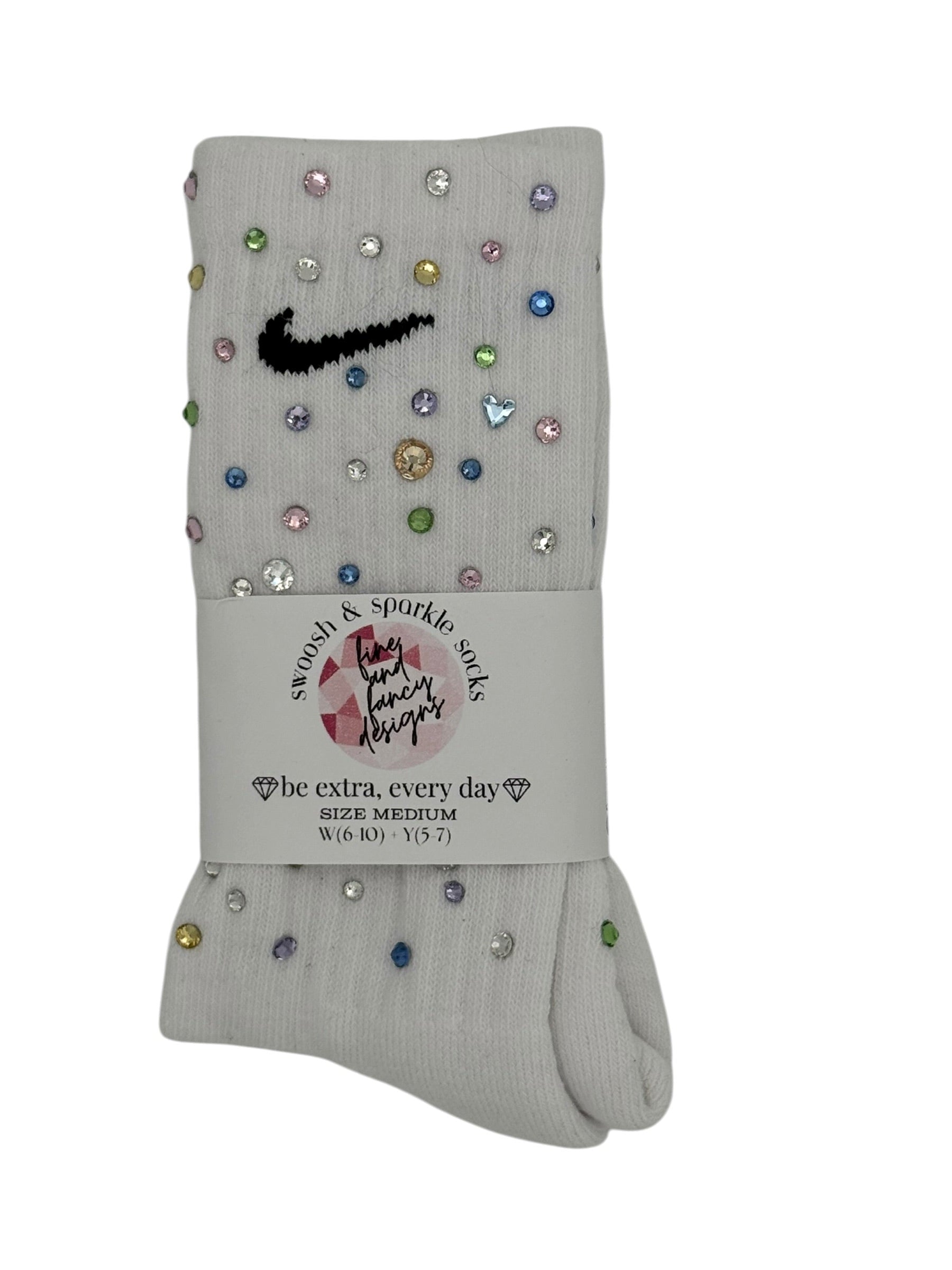 Cotton Candy Club Rhinestone Nike Socks