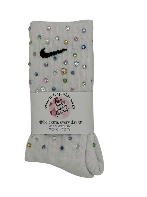 Cotton Candy Club Rhinestone Nike Socks
