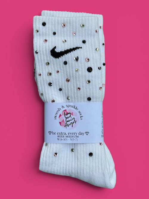 Pink Panther Rhinestone Nike Socks