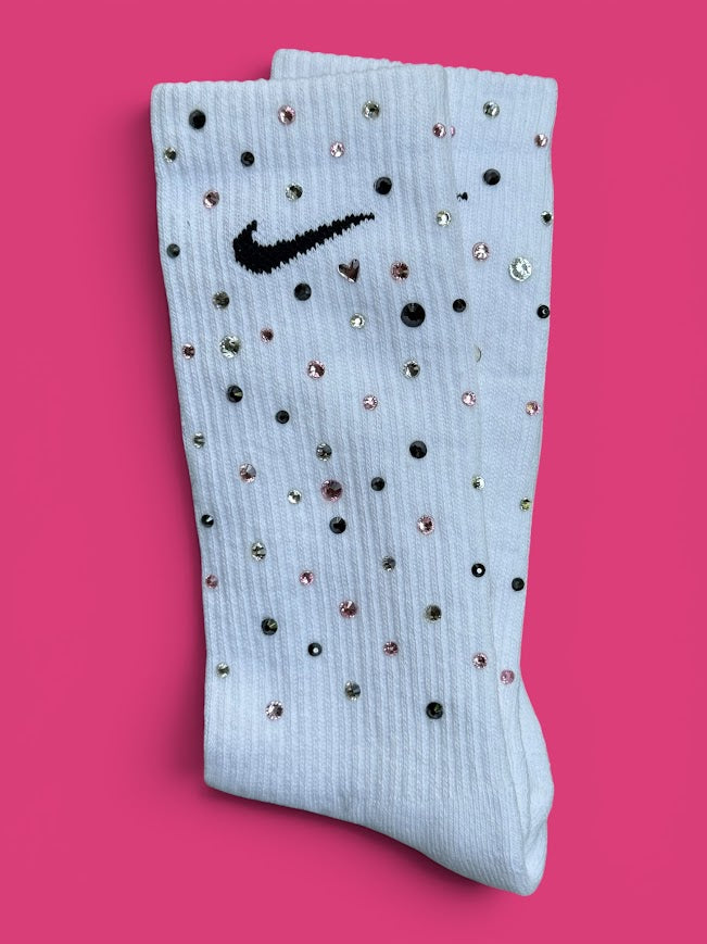 Pink Panther Rhinestone Nike Socks