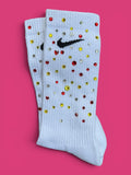 Red, Yellow & Crystal Clear Team Spirit Rhinestone Nike Socks