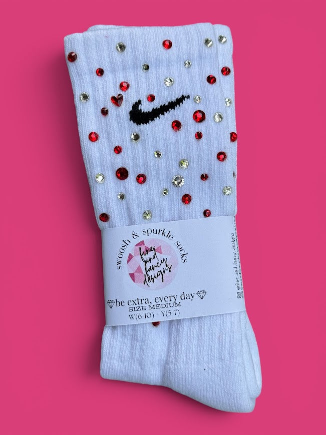 Red Hot & Rhinestones in January Rhinestone Nike Socks