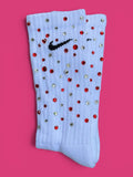 Red Hot & Crystal Clear Spirit Rhinestone Nike Socks