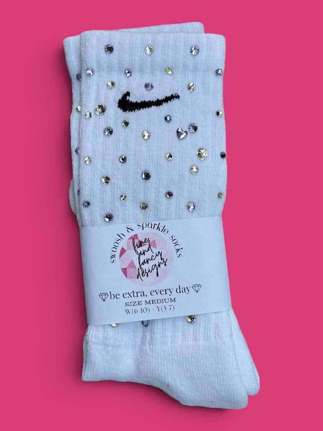 Lavender Haze in June Rhinestone Nike Socks