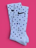 Purple Rain in February Rhinestone Nike Socks
