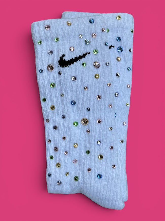 Cotton Candy Club Rhinestone Nike Socks