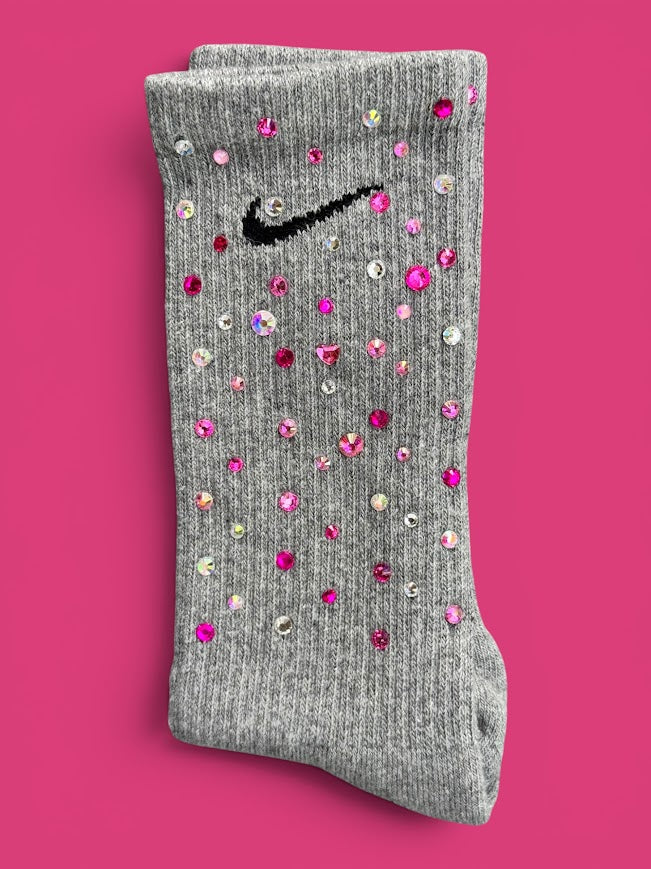 Rosé All Day Pink Rhinestone Nike Socks