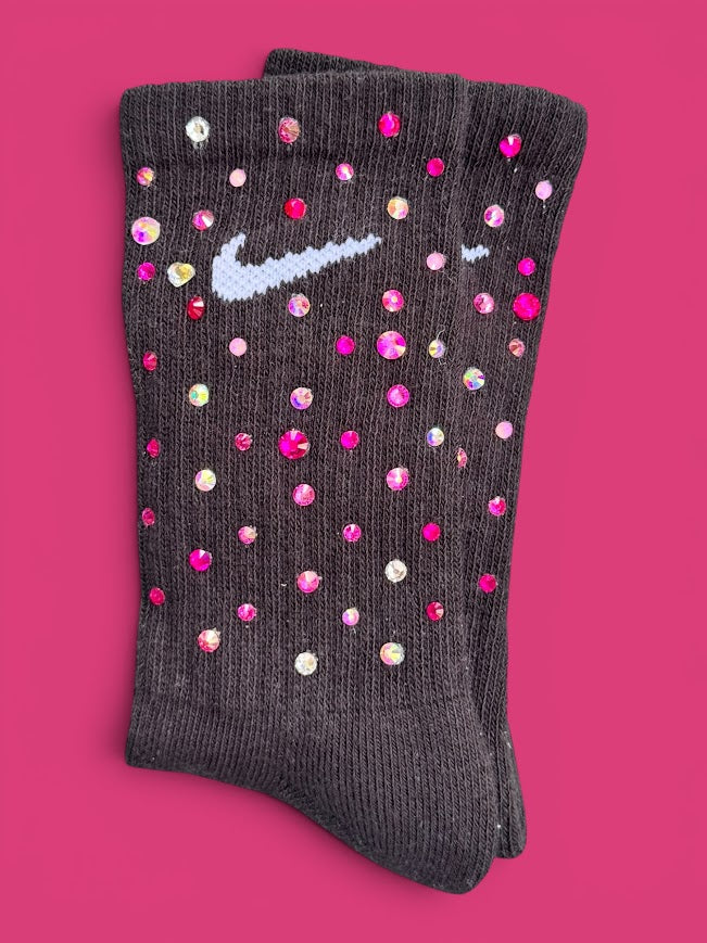 Rosé All Day Pink Rhinestone Nike Socks