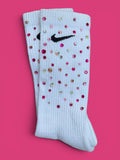 Rosé All Day Pink Rhinestone Nike Socks