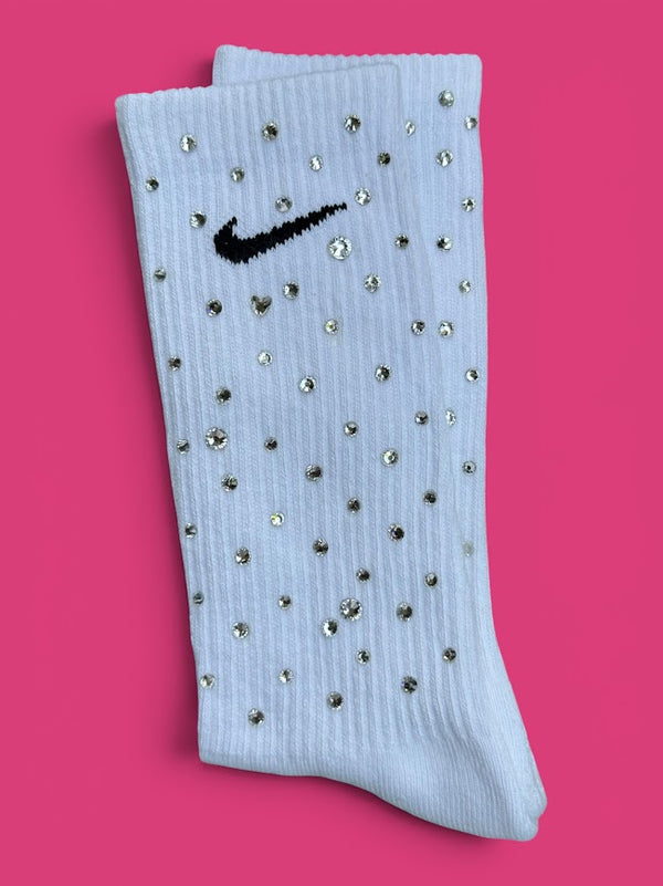 Diamond Diva Made in April Rhinestone Nike Socks