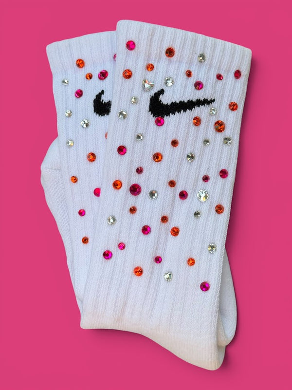 Summer Vibes Rhinestone Nike Socks
