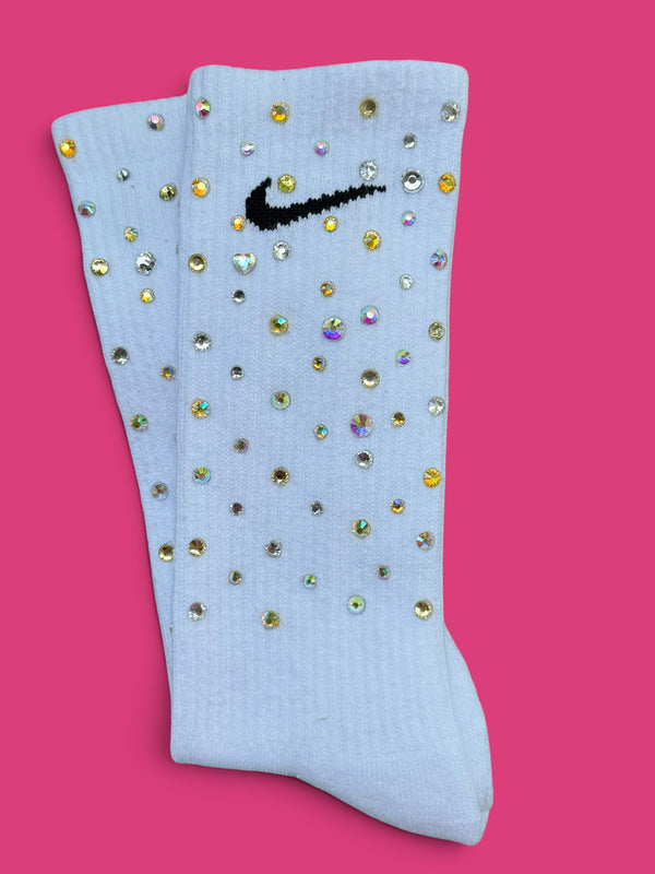 Citrine Queen in November Rhinestone Nike Socks