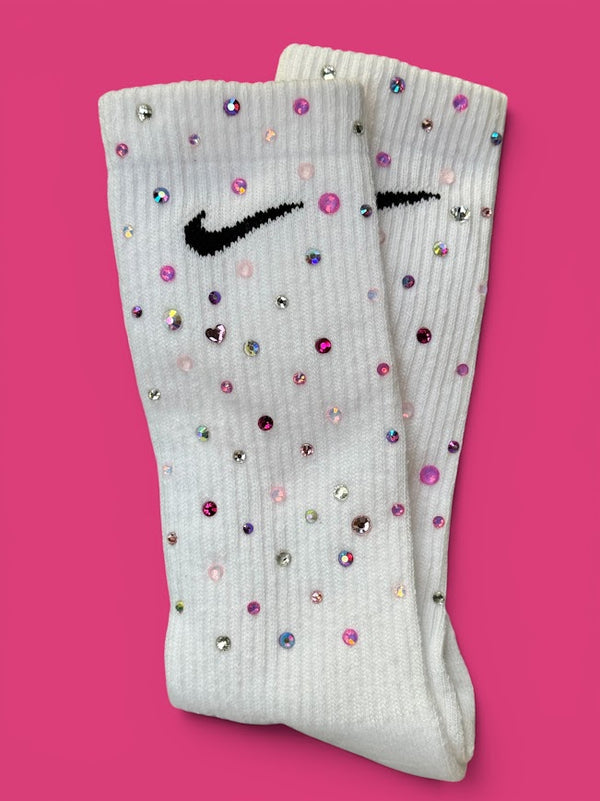Pink Unicorn Rhinestone Nike Socks