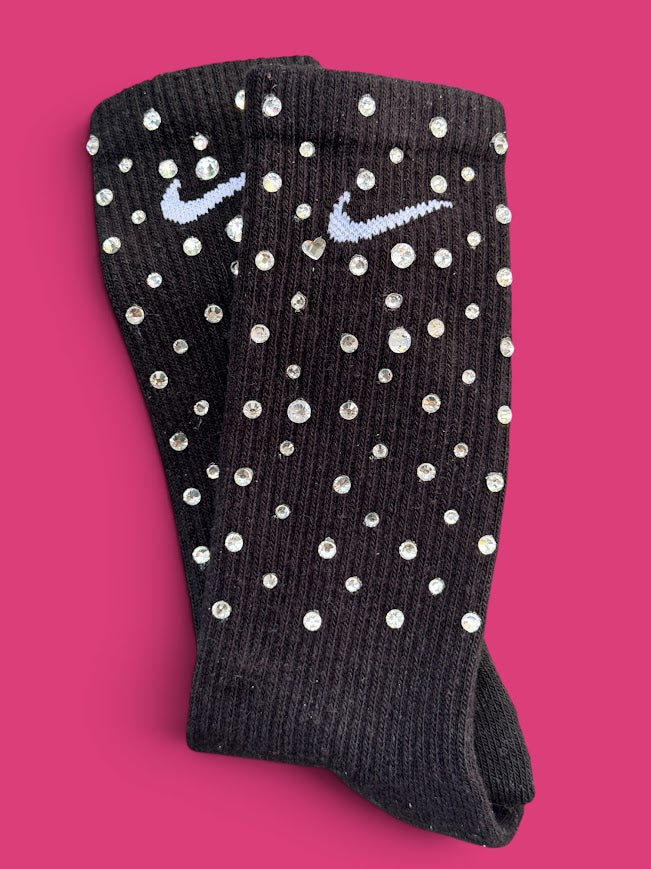 Diamond Diva Made in April Rhinestone Nike Socks